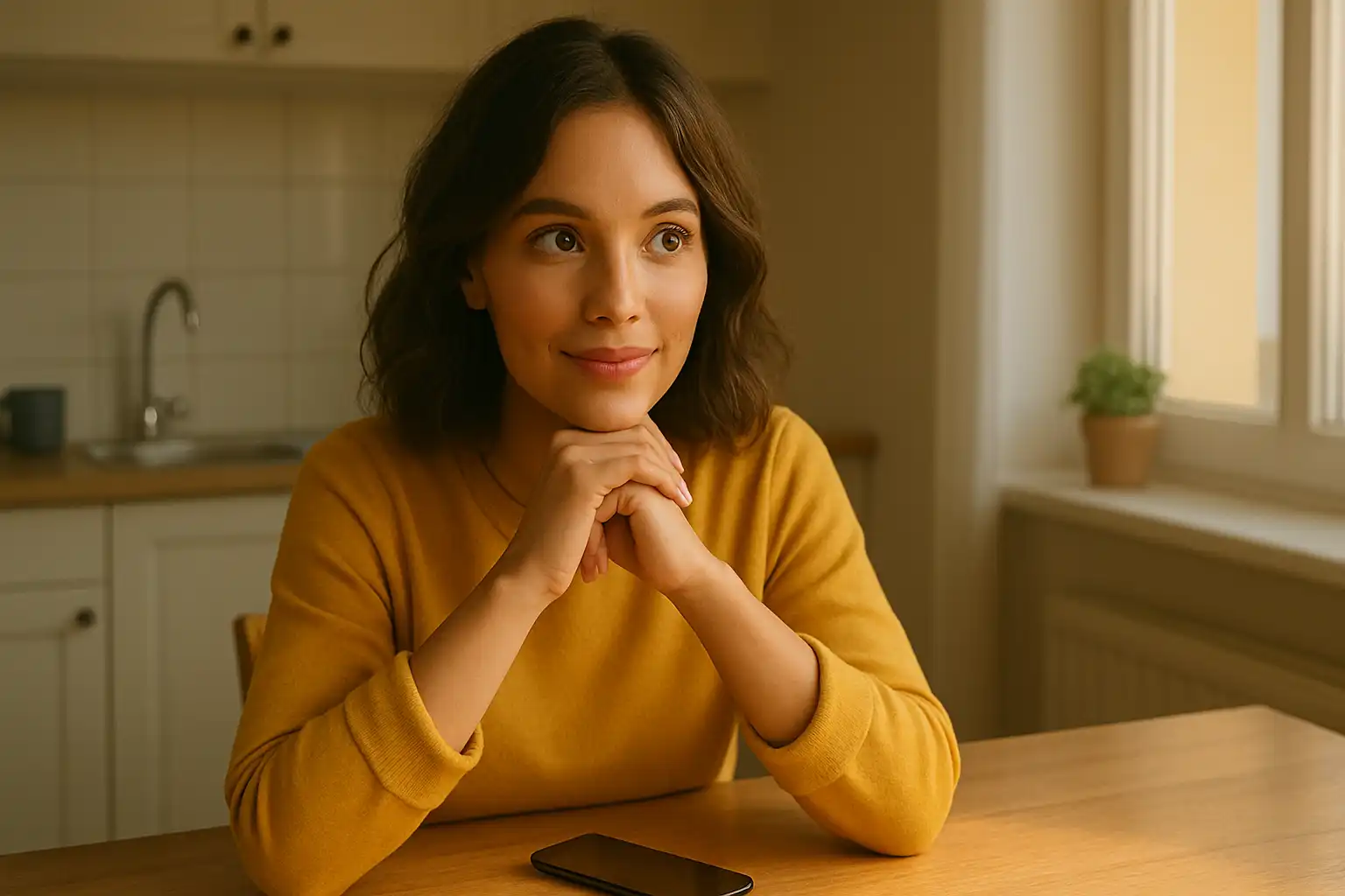 Personne hésitant à demander de l’aide, ambiance douce et introspective
