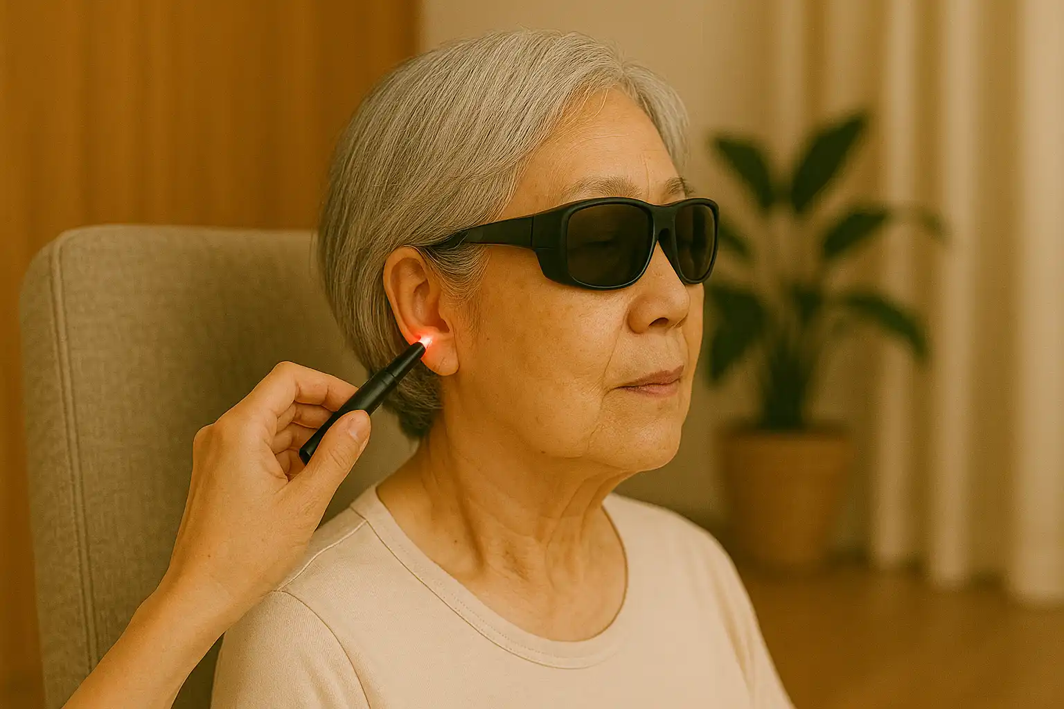 Application d’un laser doux sur le pavillon de l’oreille dans le cadre d’un arrêt du tabac